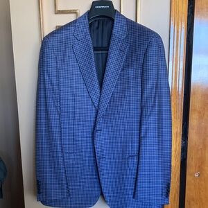 Emporio Armani Navy Checkered Sport Coat